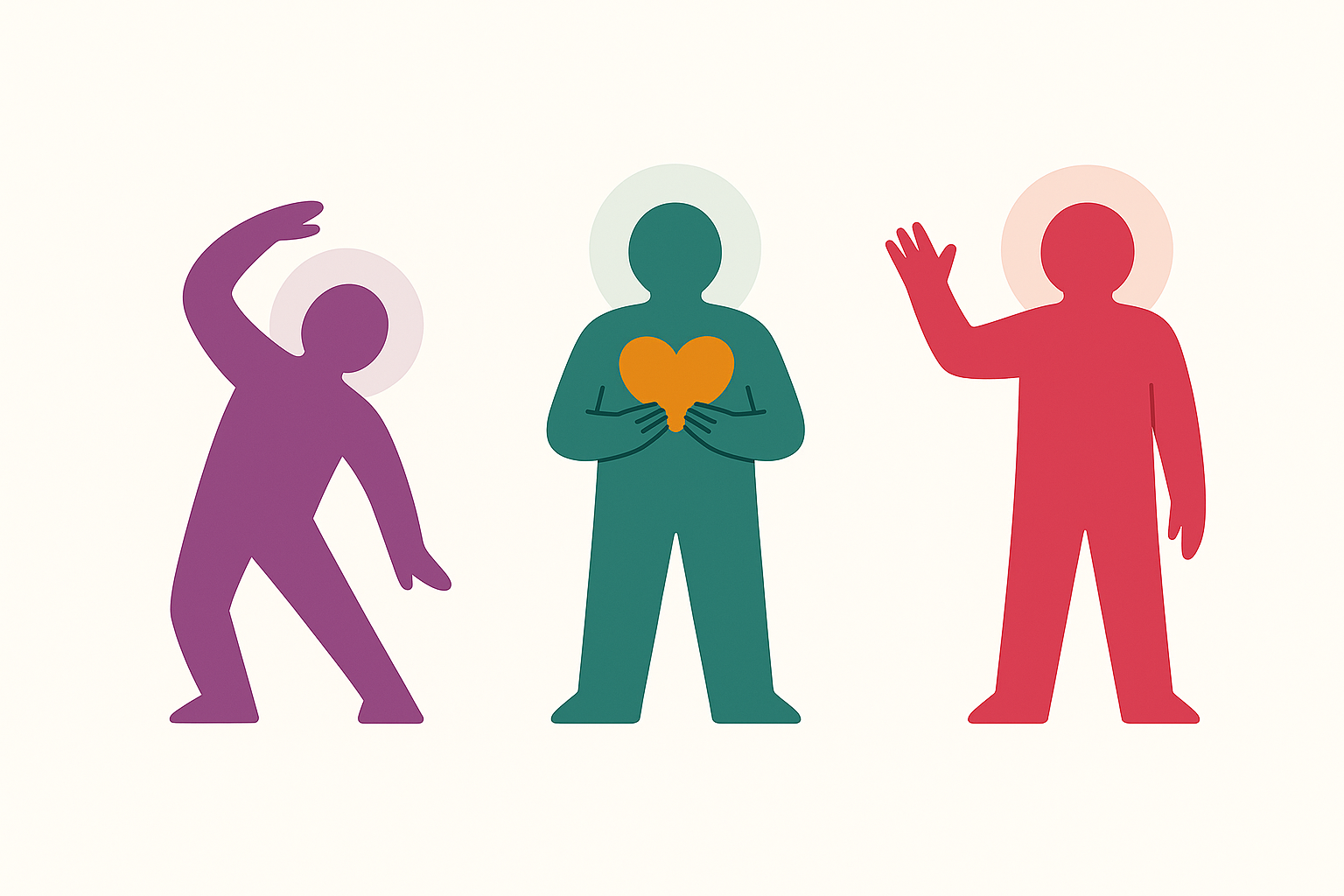 A person morphing through several stances, symbolizing adaptability and change